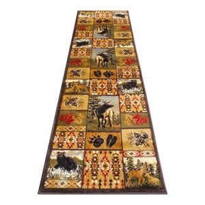 Flash Furniture Gaylord 26.4&quot x 86.4&quot Olefin Fabric Area Rug in Brown