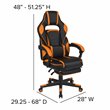 Flash Furniture X40 LeatherSoft Gaming Chair w/ Recline Back/Arm in Black/Orange