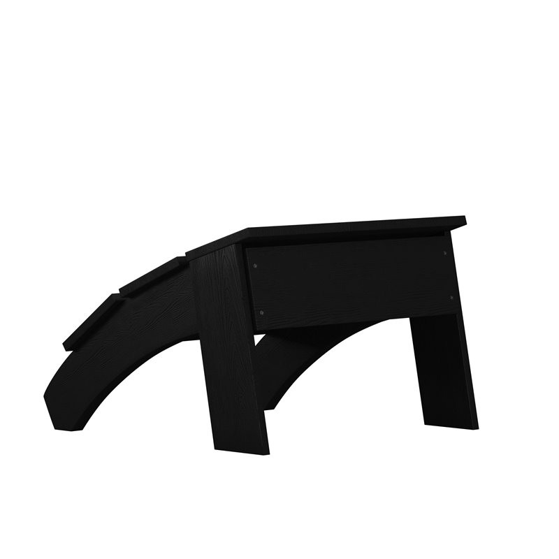 Flash Furniture Sawyer Indoor/Outdoor Resin Adirondack Ottoman in Black