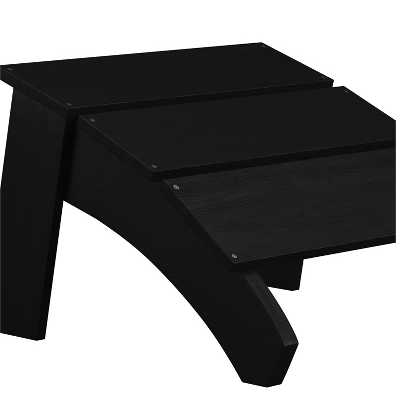 Flash Furniture Sawyer Indoor/Outdoor Resin Adirondack Ottoman in Black