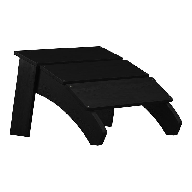 Flash Furniture Sawyer Indoor/Outdoor Resin Adirondack Ottoman in Black