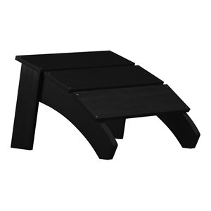 Flash Furniture Sawyer Indoor/Outdoor Resin Adirondack Ottoman in Black