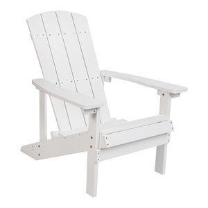 Flash Furniture Charlestown All-Weather Resin Adirondack Chair in White
