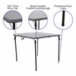 Flash Furniture Square Bi-Fold Metal Folding Table with Carrying Handle in Gray