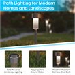 Flash Furniture Stainless Steel LED Landscaping Lights in Gray (Set of 12)