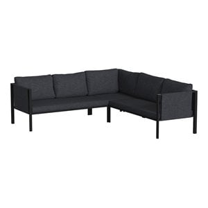 Flash Furniture Fabric Sectional with Cushions & Storage Pockets in Charcoal
