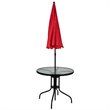Flash Furniture Nantucket 6PC Plastic Patio Umbrella Table & Chairs Set in Red