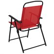 Flash Furniture Nantucket 6PC Plastic Patio Umbrella Table & Chairs Set in Red