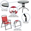 Flash Furniture Nantucket 6PC Plastic Patio Umbrella Table & Chairs Set in Red