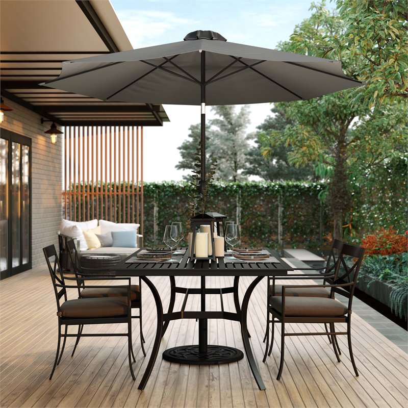 Flash Furniture 9 FT Round Aluminum Umbrella with 1.5