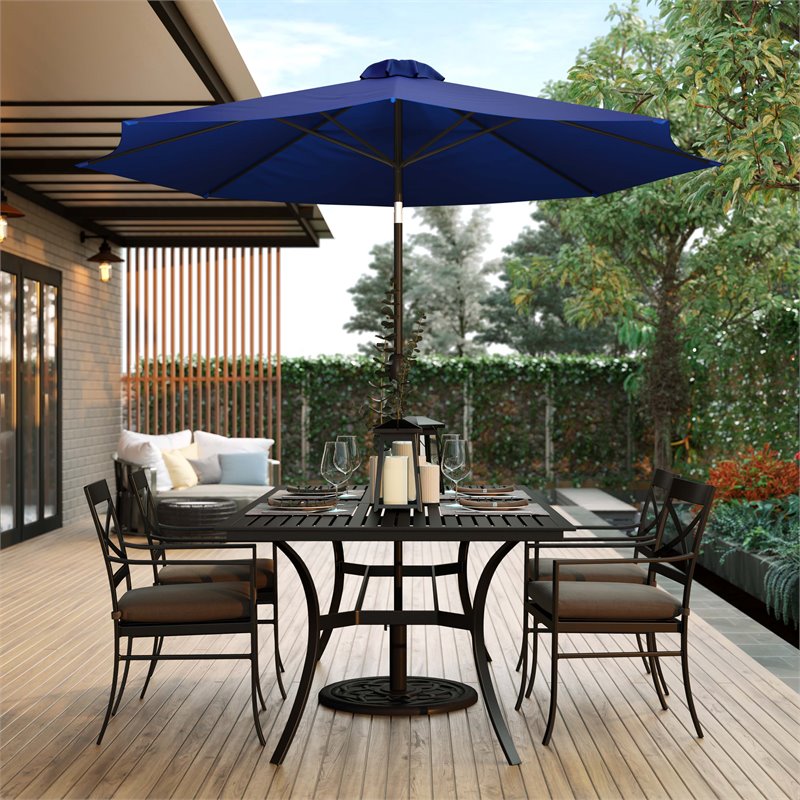 Flash Furniture 9 FT Round Aluminum Umbrella with 1.5
