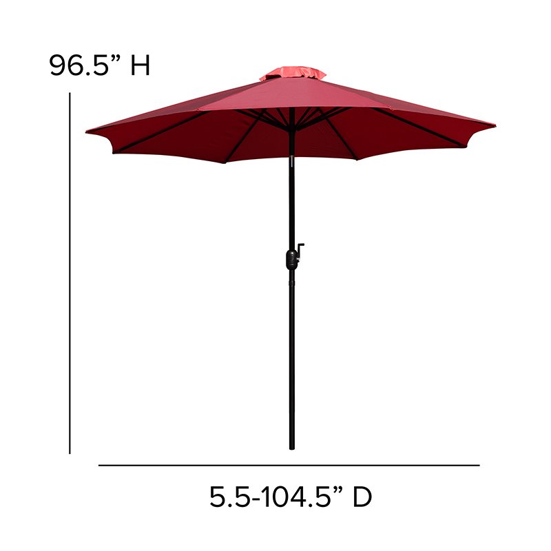 Flash Furniture 9 FT Round Aluminum Umbrella with 1.5