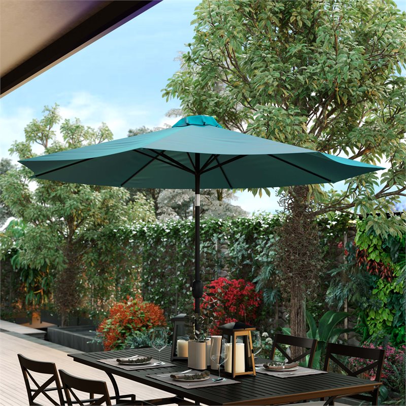 Flash Furniture 9 FT Round Aluminum Umbrella with 1.5