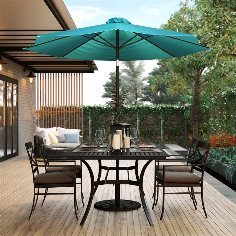 Flash Furniture 9 FT Round Aluminum Umbrella with 1.5