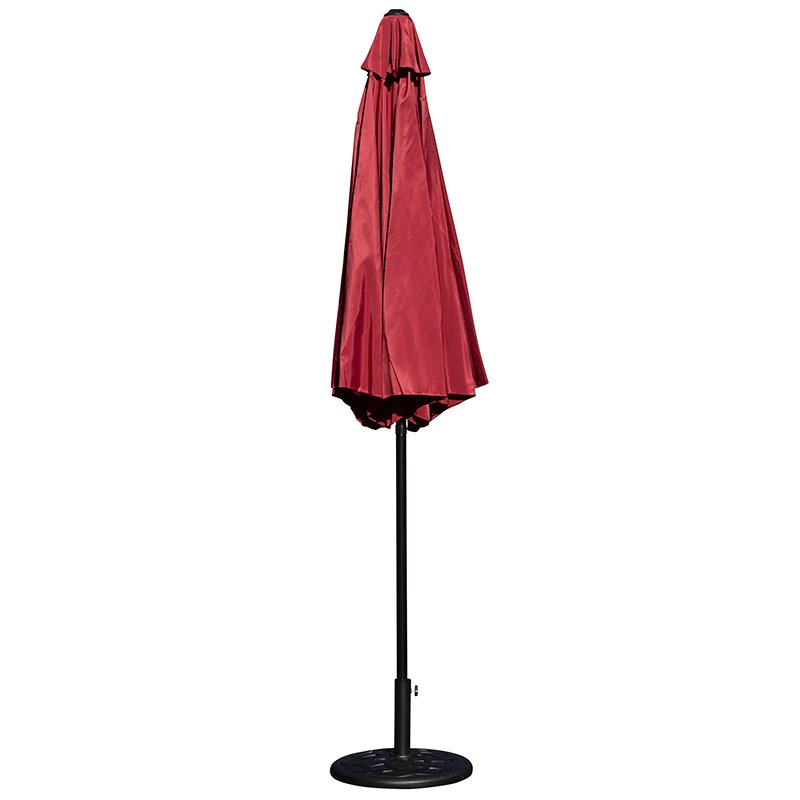 Flash Furniture 9 FT Aluminum Bundled Set Umbrella and Waterproof Base in Red
