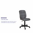Flash Furniture Mid-Back Quilted Plastic and Metal Home Office Chair in Gray