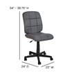Flash Furniture Mid-Back Quilted Plastic and Metal Home Office Chair in Gray