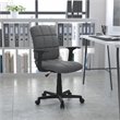 Flash Furniture Mid-Back Quilted Plastic Home Office Chair with Arms in Gray