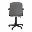 Flash Furniture Mid-Back Quilted Plastic Home Office Chair with Arms in Gray