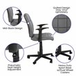 Flash Furniture Mid-Back Quilted Plastic Home Office Chair with Arms in Gray