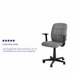 Flash Furniture Mid-Back Quilted Plastic Home Office Chair with Arms in Gray