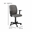 Flash Furniture Mid-Back Quilted Plastic Home Office Chair with Arms in Gray