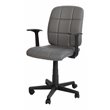Flash Furniture Mid-Back Quilted Plastic Home Office Chair with Arms in Gray