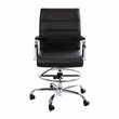 Flash Furniture Mid-Back Adjustable Foot Ring Metal Drafting Chair in Black