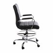 Flash Furniture Mid-Back Adjustable Foot Ring Metal Drafting Chair in Black