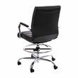 Flash Furniture Mid-Back Adjustable Foot Ring Metal Drafting Chair in Black