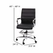 Flash Furniture Mid-Back Adjustable Foot Ring Metal Drafting Chair in Black