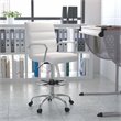 Flash Furniture Mid-Back Adjustable Foot Ring Metal Drafting Chair in White