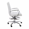 Flash Furniture Mid-Back Adjustable Foot Ring Metal Drafting Chair in White
