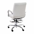 Flash Furniture Mid-Back Adjustable Foot Ring Metal Drafting Chair in White