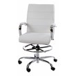 Flash Furniture Mid-Back Adjustable Foot Ring Metal Drafting Chair in White