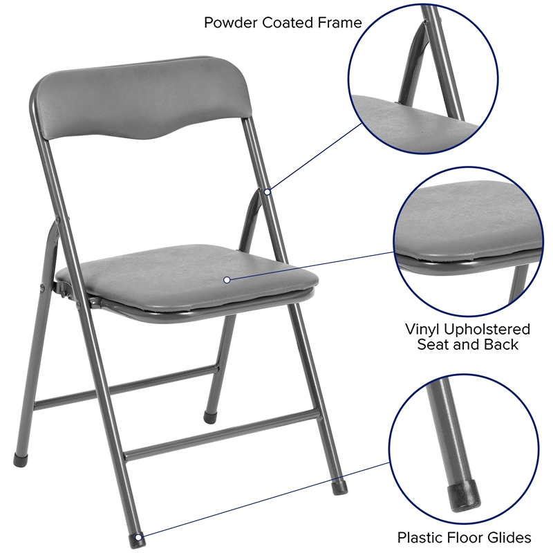 Flash Furniture 5PC Plastic Kids Folding Activity Table and Chairs Set in Gray