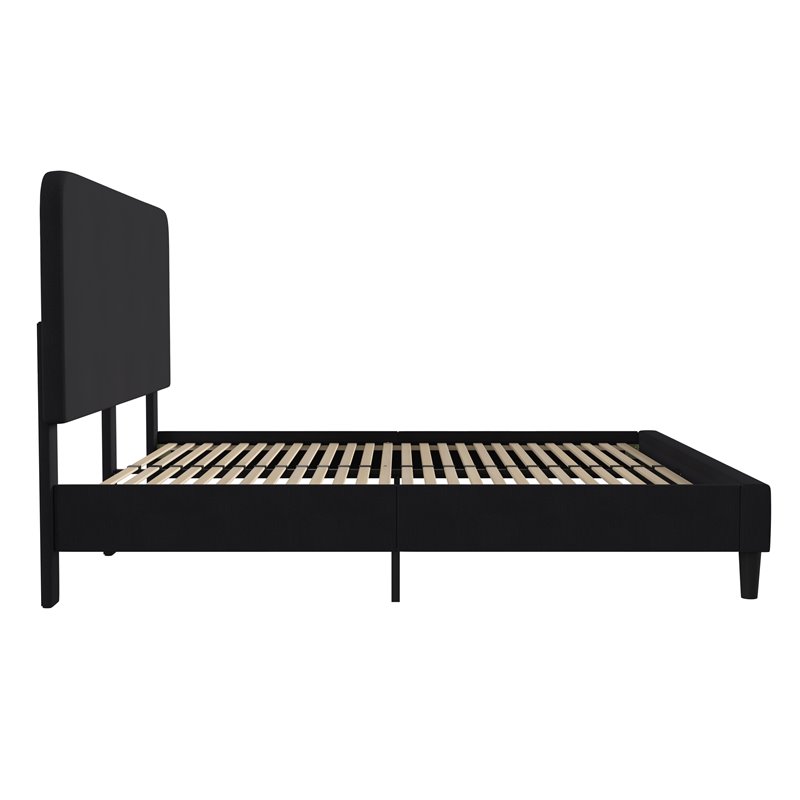 Flash Furniture Addison Fabric King Platform Bed with Headboard in Charcoal