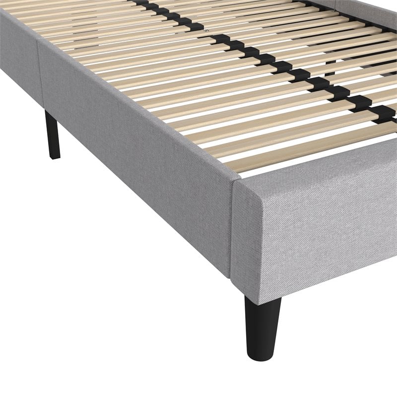 Flash Furniture Addison Fabric Twin Platform Bed with Headboard in Gray