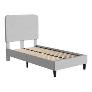 Flash Furniture Addison Fabric Twin Platform Bed with Headboard in Gray