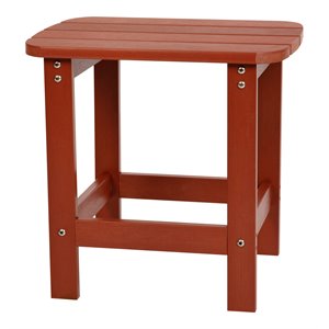 Flash Furniture Charlestown All-Weather Resin Adirondack Patio Side Table in Red