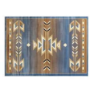 Flash Furniture Lodi 48&quot x 60&quot Multipurpose Olefin Fabric Area Rug in Blue