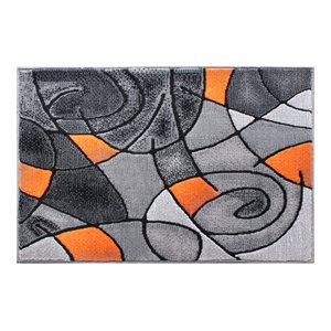 Flash Furniture Jubilee 24&quot x 36&quot Olefin Fabric Accent Rug in Orange