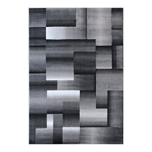 Flash Furniture Elio 60&quot x 84&quot Geometric Olefin Fabric Area Rug in Gray