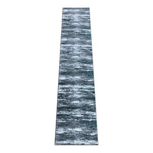 Flash Furniture Marian 28.8x132&quot Distressed Olefin Fabric Area Rug in Turquoise