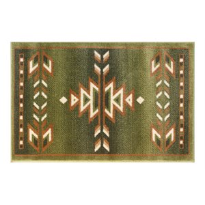 Flash Furniture Lodi 24&quot x 36&quot Multipurpose Olefin Fabric Area Rug in Green