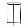 Flash Furniture Greenwich Metal and Glass End Table in Matte Black/Clear