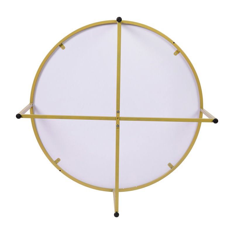 Flash Furniture Hampstead Metal & Laminate Coffee Table in White Marble/Gold