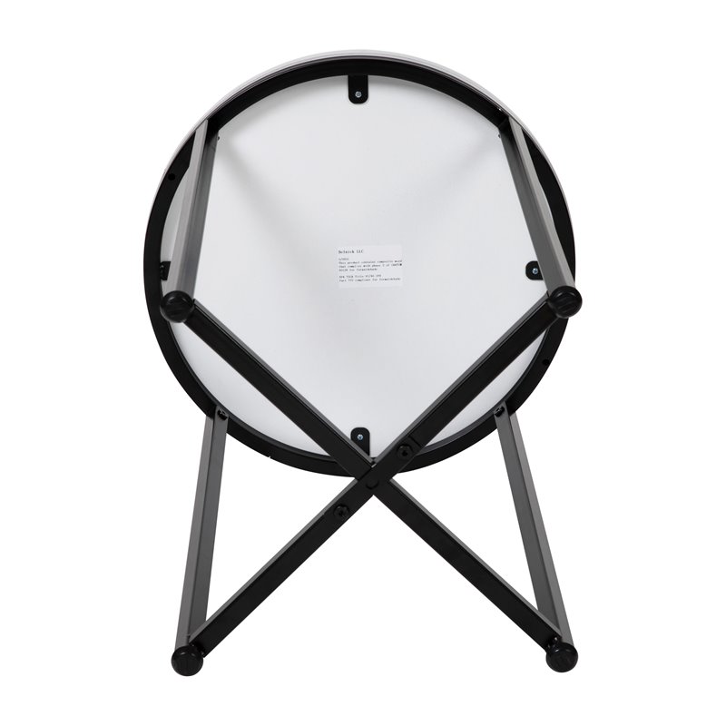 Flash Furniture Hampstead Metal and Laminate End Table in White/Matte Black