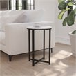 Flash Furniture Hampstead Metal End Table with Crisscross Frame in White/Black