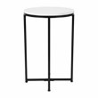 Flash Furniture Hampstead Metal End Table with Crisscross Frame in White/Black